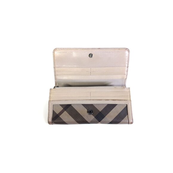 BURBERRY Smoked Check Continental Wallet Organizer Wallet - Picture 4 of 7